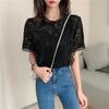 Women's Summer Lace Hollow Short-Sleeve Blouse