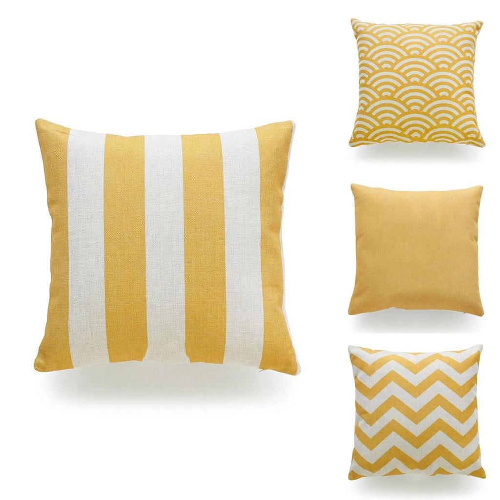 Premium Quality Mustard Yellow Geometric Cushion Cover For Seasonal Charm