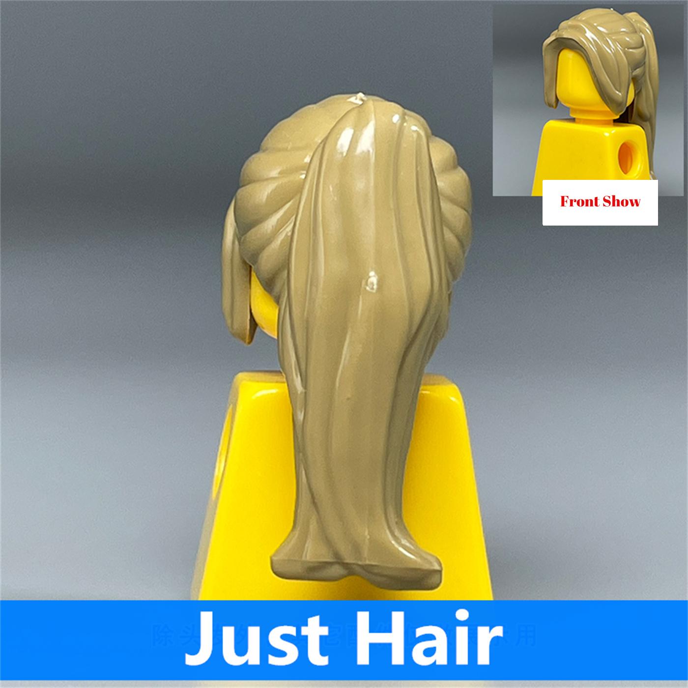 

10pcs MOC Bricks Female Girl Hairs High Ponytail Ideal For 4CM Figure Wear Head Body Parts Attachments DIY Building Blocks Kids Playthings