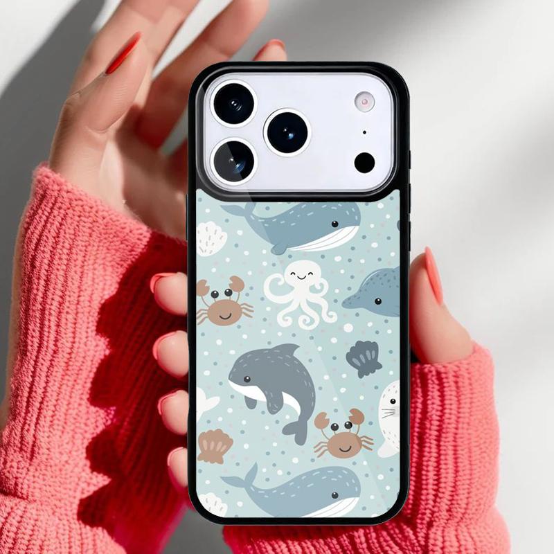 Baby Whale Phone Case for iPhone 17 16 15 14 13 Pro Max Back Cover for 12 11 Pro Coque