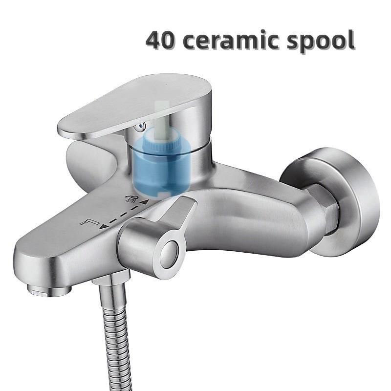 Household Stainless Steel Shower Faucet Ceramic Valve Core Bathtub Faucet Bathroom Hot And Cold Mixing Valve Faucet