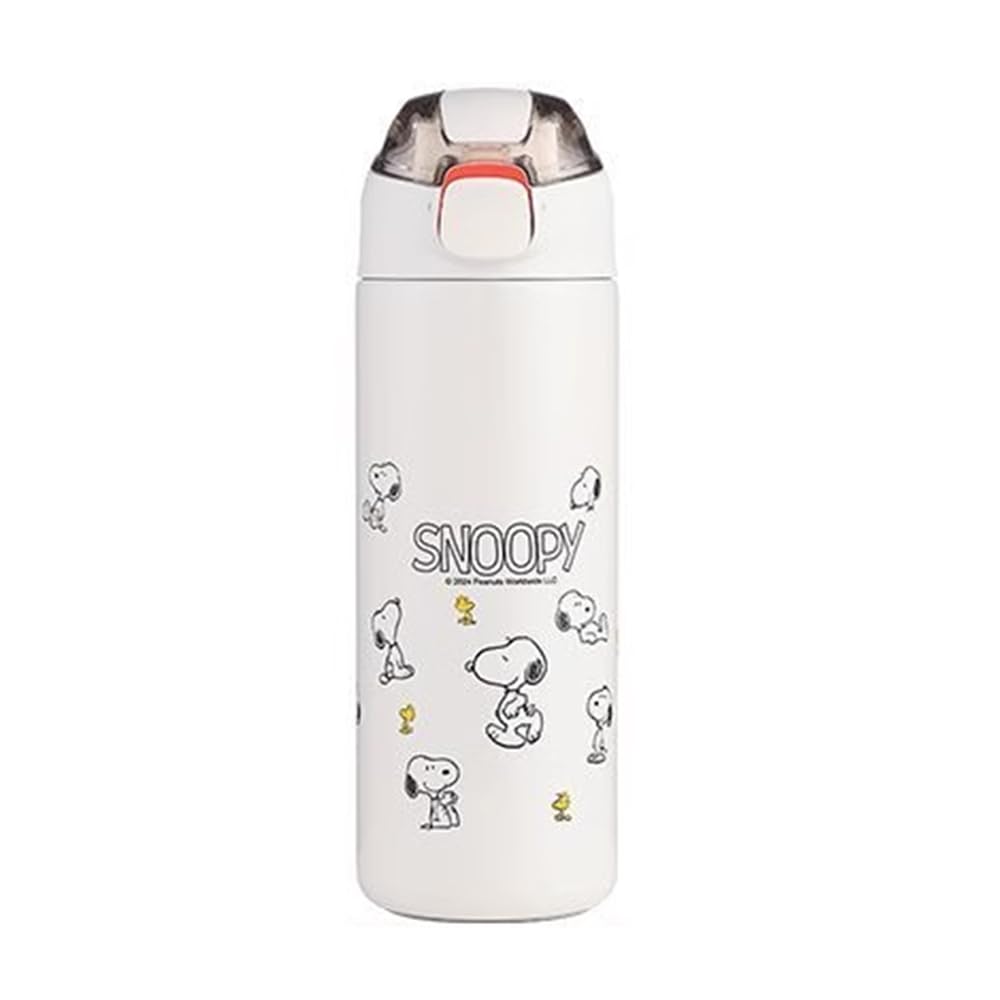 

Snoopy Thermos Water Bottle, 316 Stainless Steel, Direct Drinking, Leak-Resistant, One-Touch, Large Capacity, Keeps Drinks Cold or Hot, Cute, Easy to