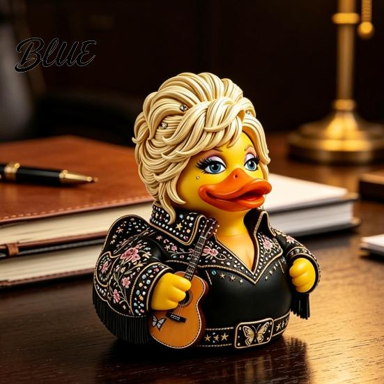 Commemorative Music Theme Collection Charming Duck Novelty Ornament Musical with Guitar Decorative Figurines for Display Case Decor Collectible