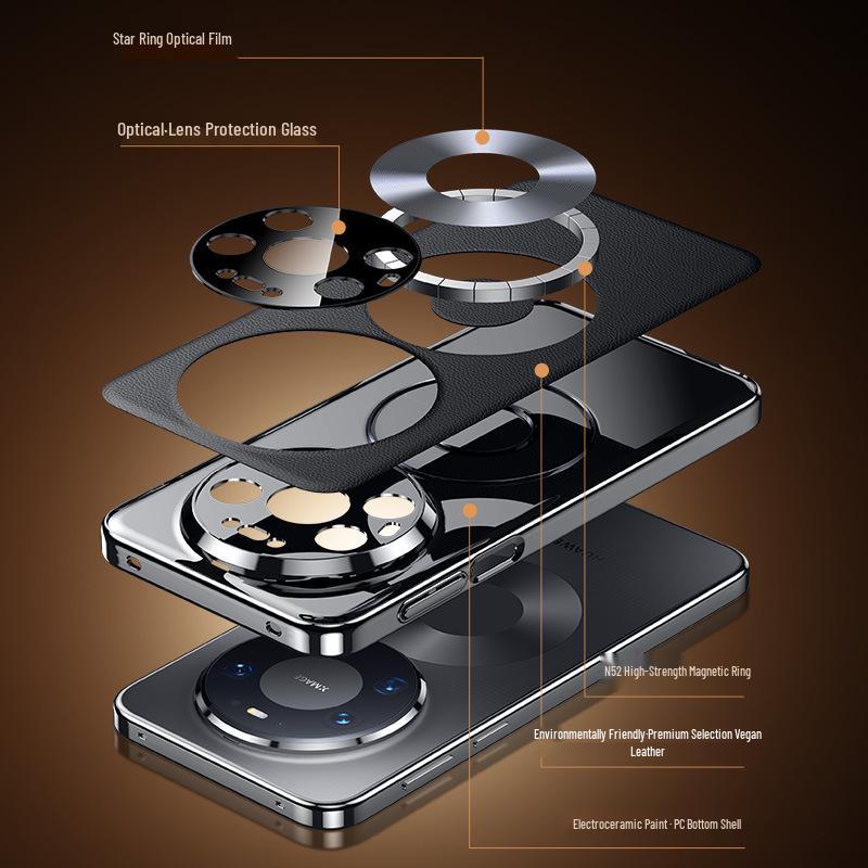 Magnetic Leather Ring Case for Huawei Mate80 Pro Max