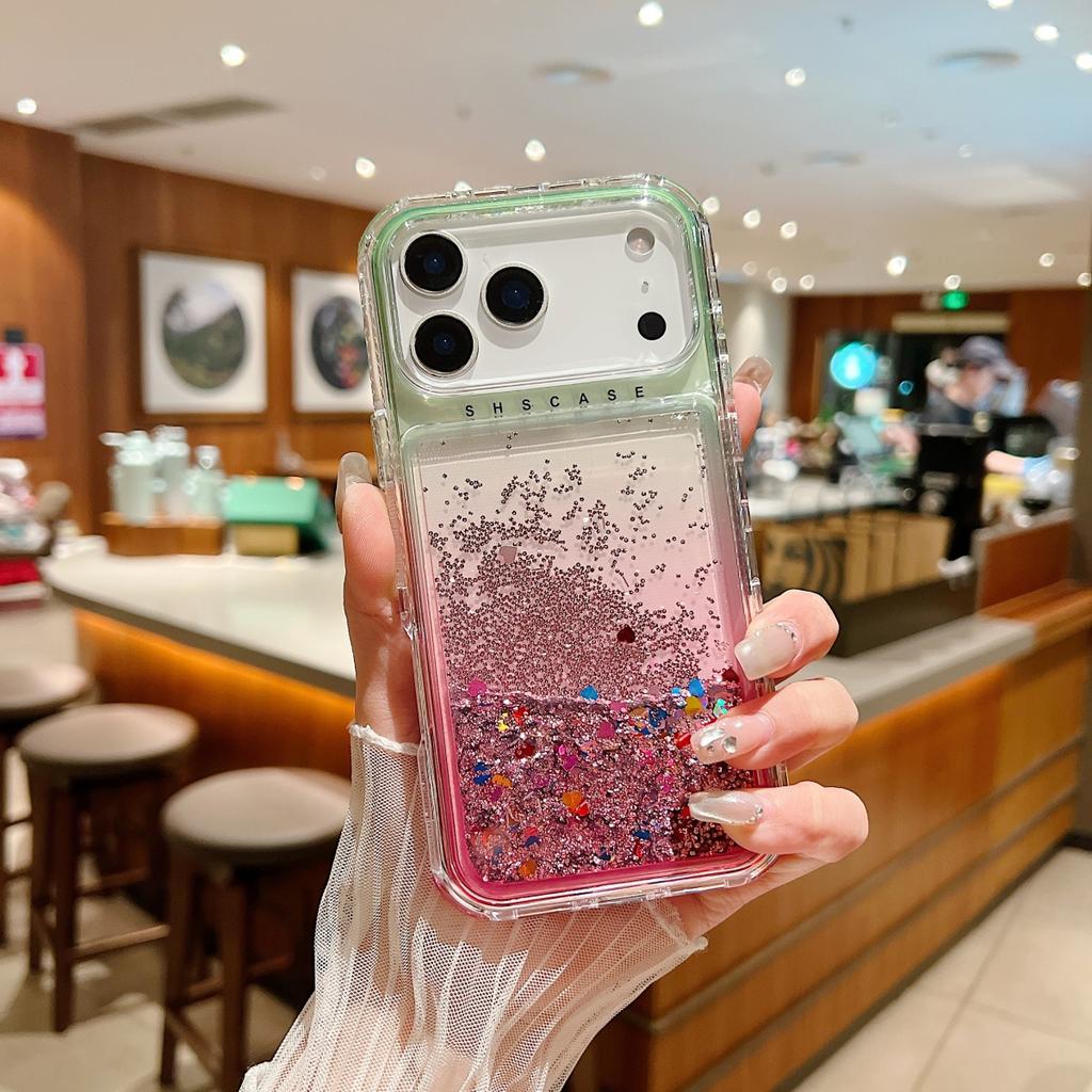 Glitter Quicksand Sand Gradient Laser Sequin Case For iPhone 17 Air 16 15 14 13 12 11 Pro X R S Max 7 8 Plus SE Cute Clear Cover
