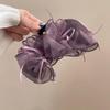 Fluffy Bubble Gauze Large Claw Clip for Women - Thin, High-End Style Shark Hair Bun Clip