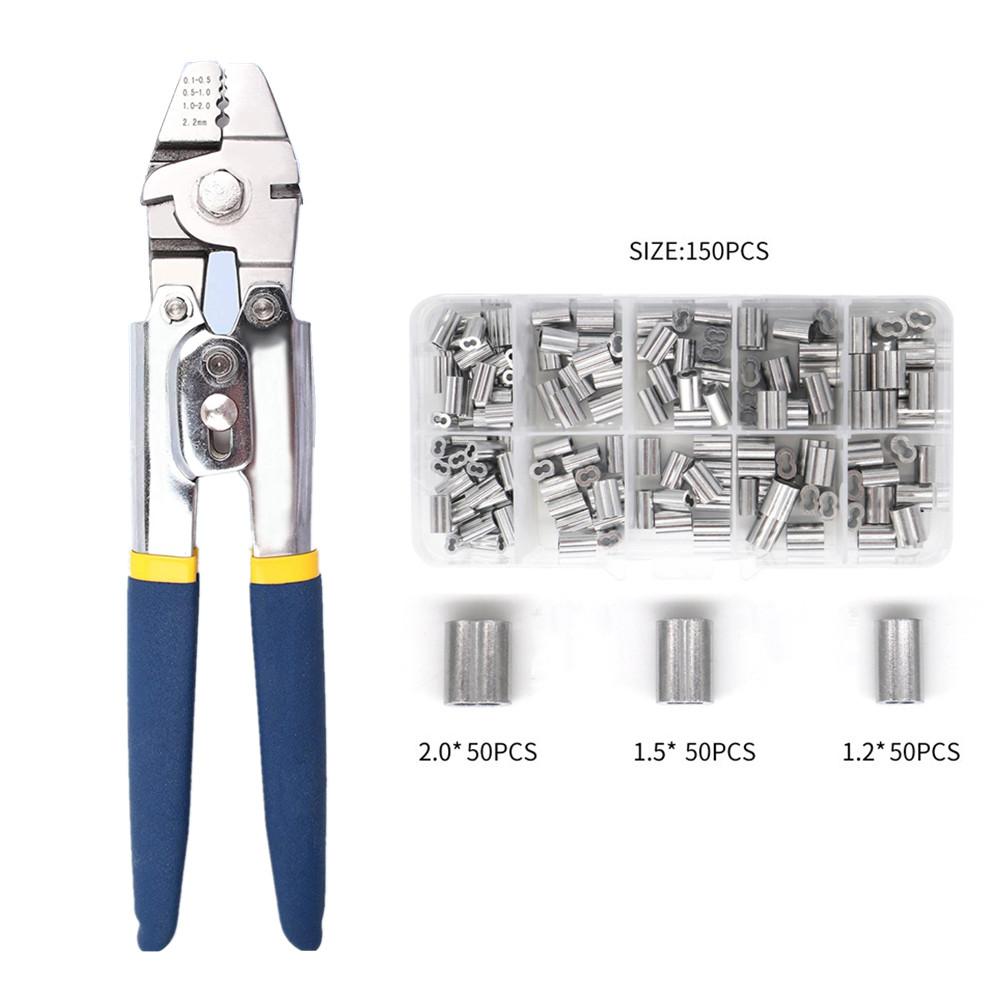 Wire Rope Crimping Swaging Tool Cable Crimps - for Aluminum Double Barrel Ferrule Crimping Loop Sleeve 0.1mm-2.2mm