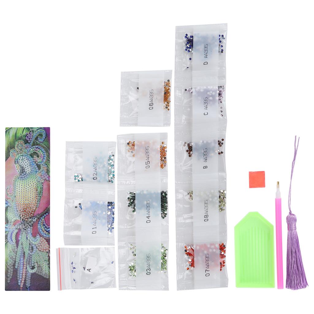 Animal Pattern Diamond Painting Bookmark DIY Rhinestones Beaded Bookmarks with Tassel