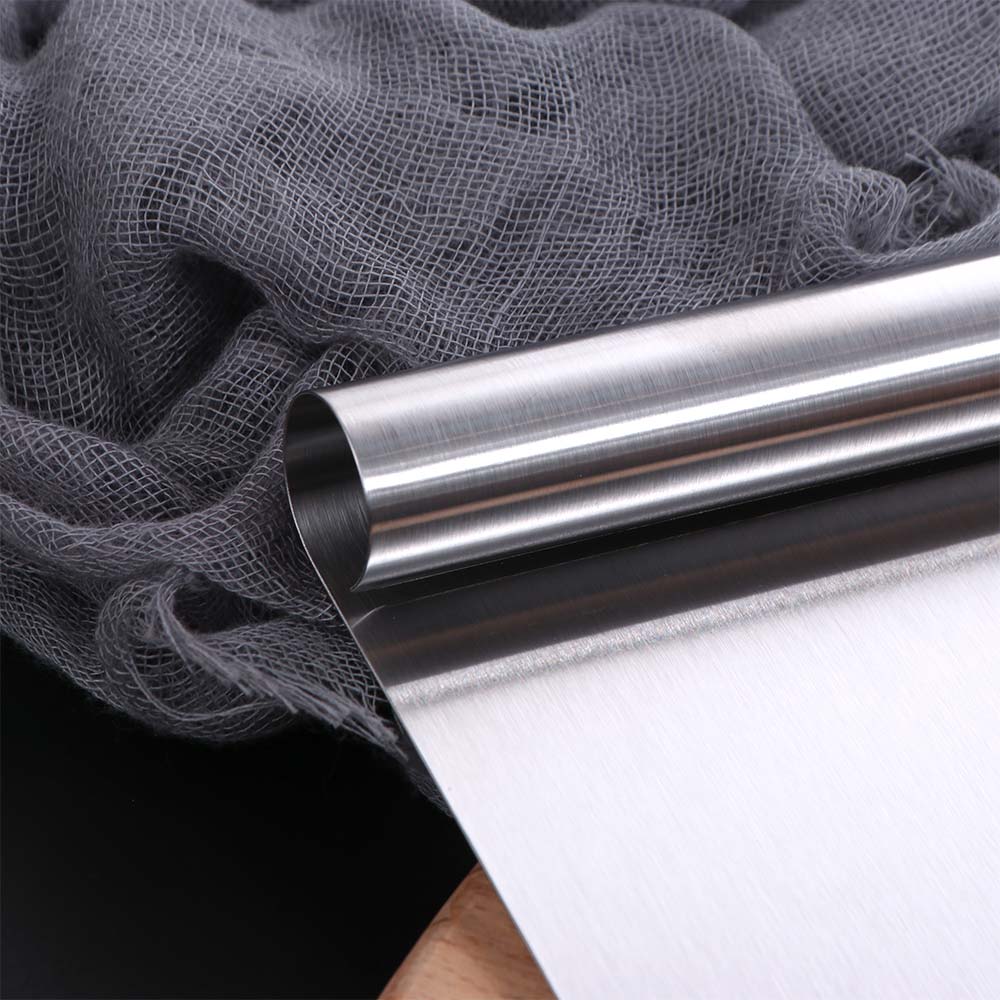 Curled Edge Bench Scraper Stainless Steel Pastry Spatula Baking Tool Pancake Scraper  Bread