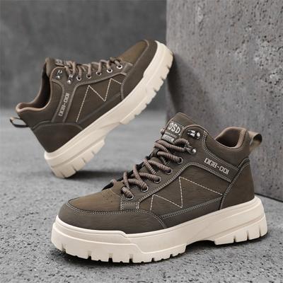 Herren High Top Stiefel Herbstmode Outdoor Rutschfest Lässig Bequem Arbeitsstiefel Atmungsaktiv Abriebfest Wanderschuhe