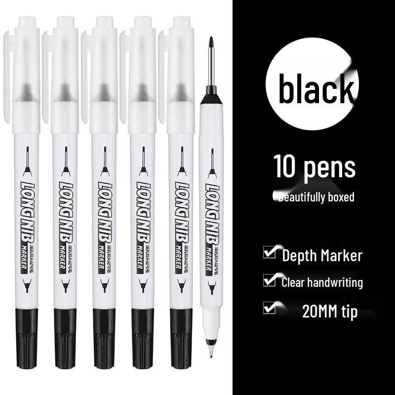 Long Tip Oil-Based Quick-Drying Marker Pen for Woodworking and Construction Deep Hole Marking