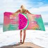 Fun Summer Watermelon Beach Towel, Hello Summer Design Quick Dry Absorbent Microfiber for Pool Camping Travel Bath Fun