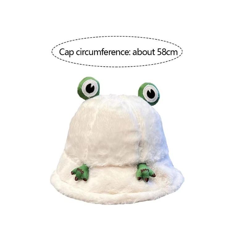 Fashion Autumn Winter Fisherman Hat Cute Soft Frog Hat Keep Warm Bucket Hats Outdoor