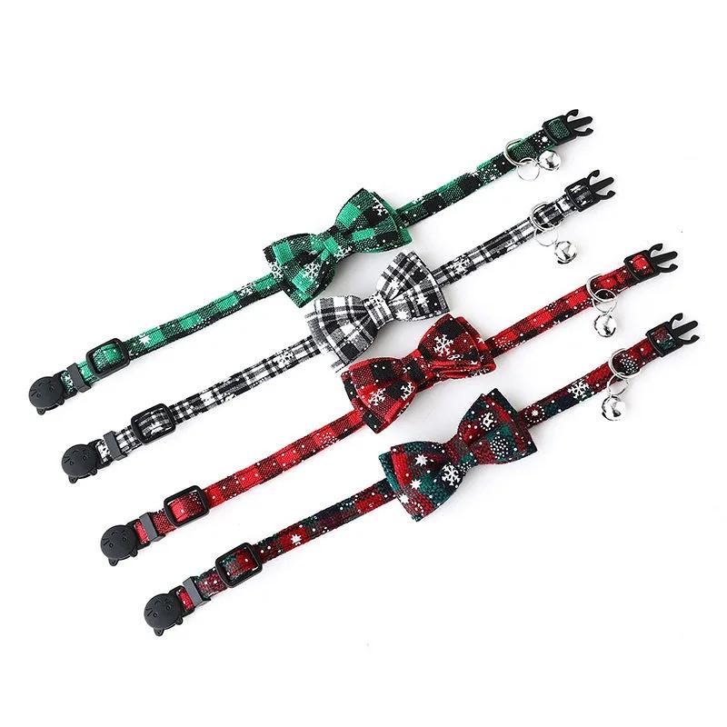 2024 Christmas Series Pet Collar Snowflake Bow Knot Dog Collar Cat Collar Cat Bow Tie Pet Christamas Dress-up Supplies