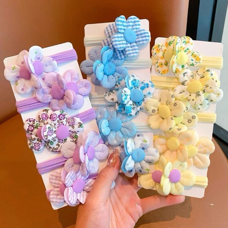 High-elasticity Children's Hair Band  Girls' Bun Hair  Rubber Band  Cute Baby Without Damaging Hair  Flower Towel Band  Hair Tie