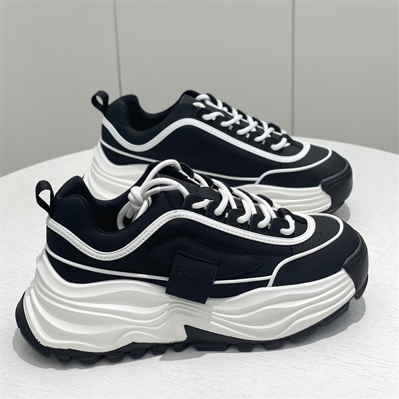 Shougu Authentic Explosive Thick Sole Leather Daddy Shoes Ins Women  Autumn New Sports Leisure Small White Shoes Trend