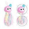 Cat Catnip Toy Soft Stuffed Ball Chew Toy Interactive Squeaky Octopus Kitten Teething Toy with Colorful Tassels for Indoor Cats Entertainment
