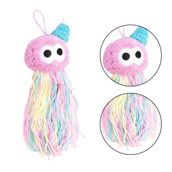Cat Catnip Toy Soft Stuffed Ball Chew Toy Interactive Squeaky Octopus Kitten Teething Toy with Colorful Tassels for Indoor Cats Entertainment