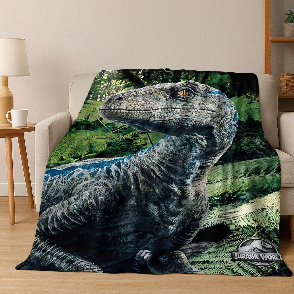Classic Jurassic Park Dinosaur Movie Tyrannosaurus Rex Flannel Blanket,Cozy Soft Throw Blanket for Home Bedroom Bed Sofa Cover