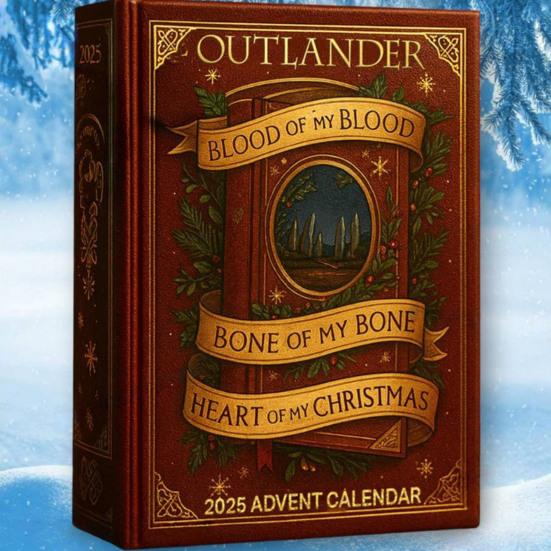 Outlander Blut-Themen Adventskalender 24-Tage Weihnachts-Countdown-Box mit Acryl-Ornamenten Multifunktionale Feiertagsdekoration zur Steigerung der Festlichkeit