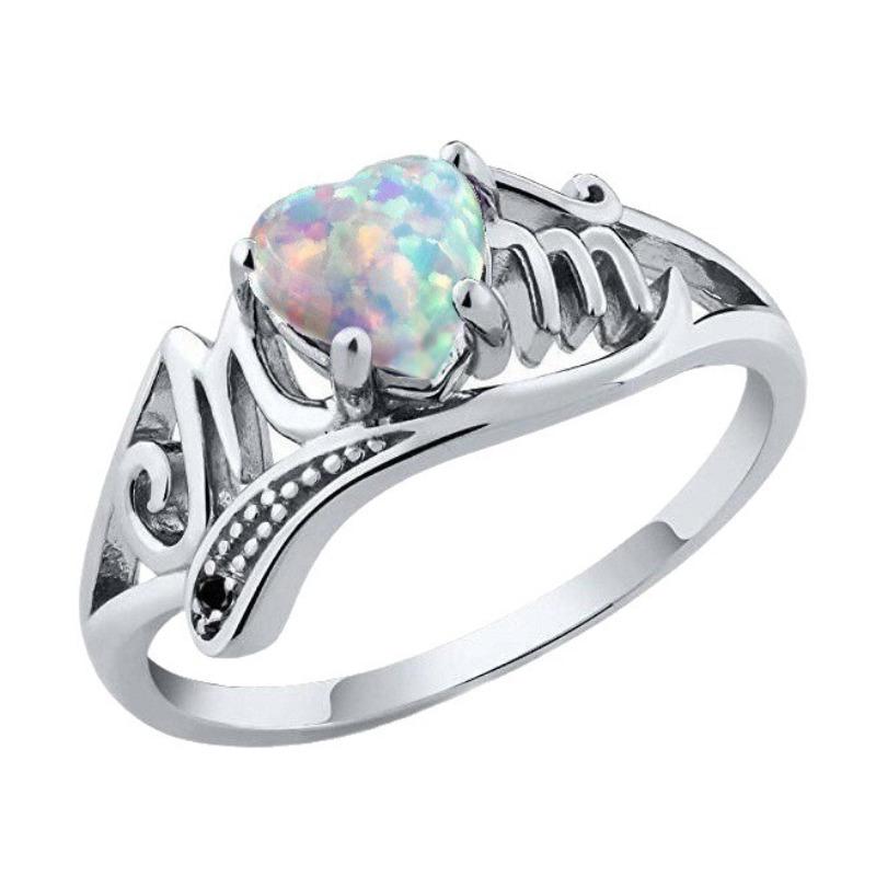 Heart-shaped Mom Ring Mother's Day Gift Letter Ring