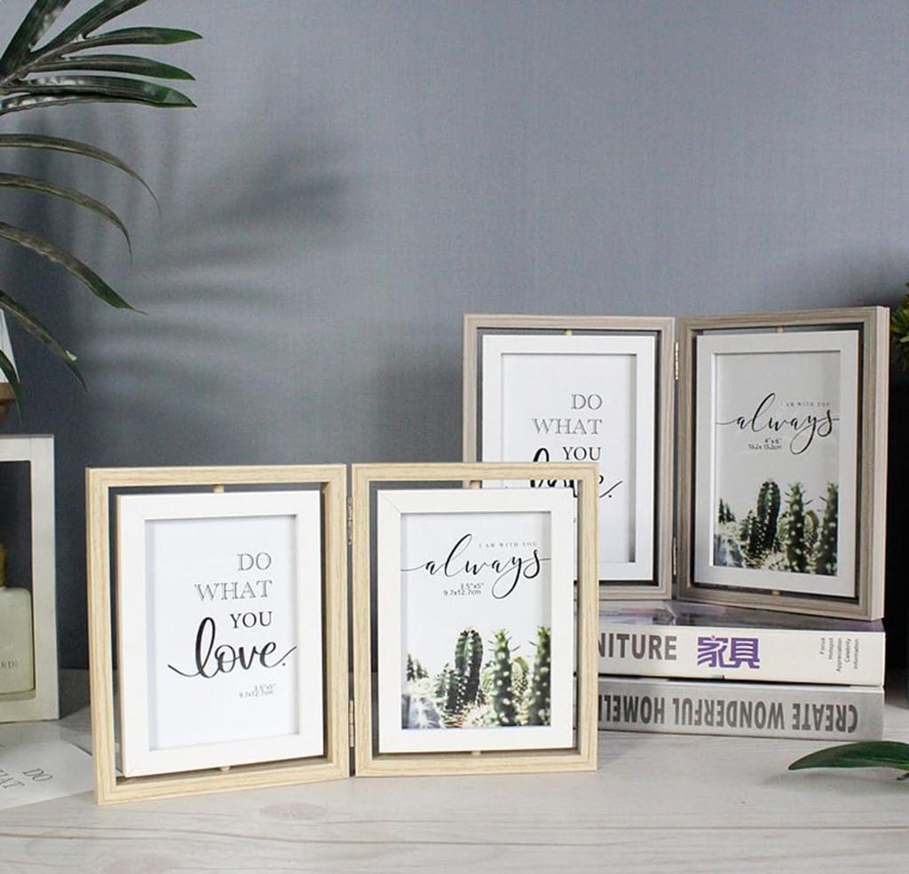 Koundeneko Rotating Photo Large Double Photo Design Photo Photo Photo Frame Frame, Size, Foldable, Sided, Frame, Stylish, Vertical, Frame, Postcard,