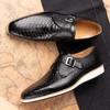 Fashion High Quality Men's Casual Shoes Handmade Genuine Leather Breathable Shoe Men Leather Fashion Buckle Monk Strap Casual Sneakers