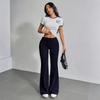 2025 Autumn European & American Women's High Waist Drawstring Flare Pants
