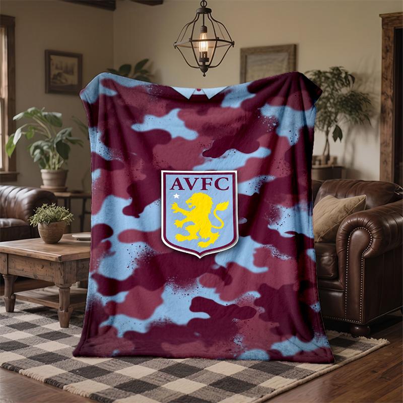 Aston Villa Football Print Flannel Blanket Soft Warm Sofa Bed Throw Blanket For Home Office Bedroom