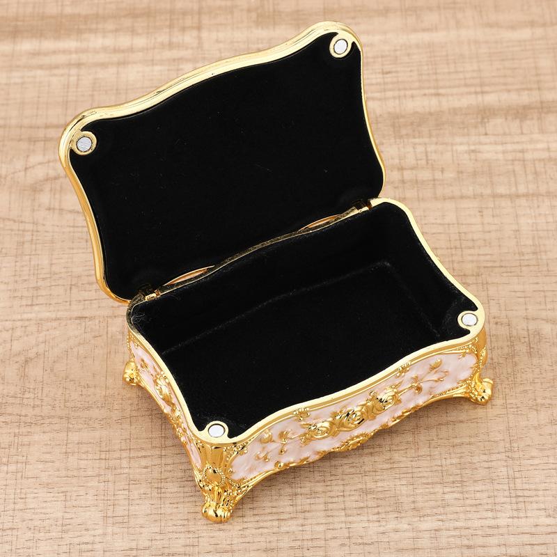 European Style China Zinc Alloy Jewelry Box for Ring Necklace Earrings Storage Wedding Dressing Table
