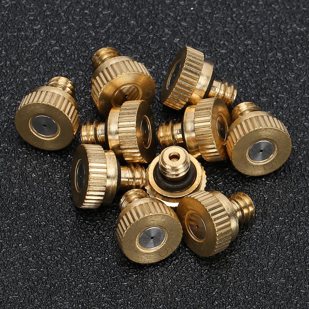 10pcs Tap Water Low Pressure Atomizing Sprayer Nozzle Brass Water Misting Sprinkle 0.5mm