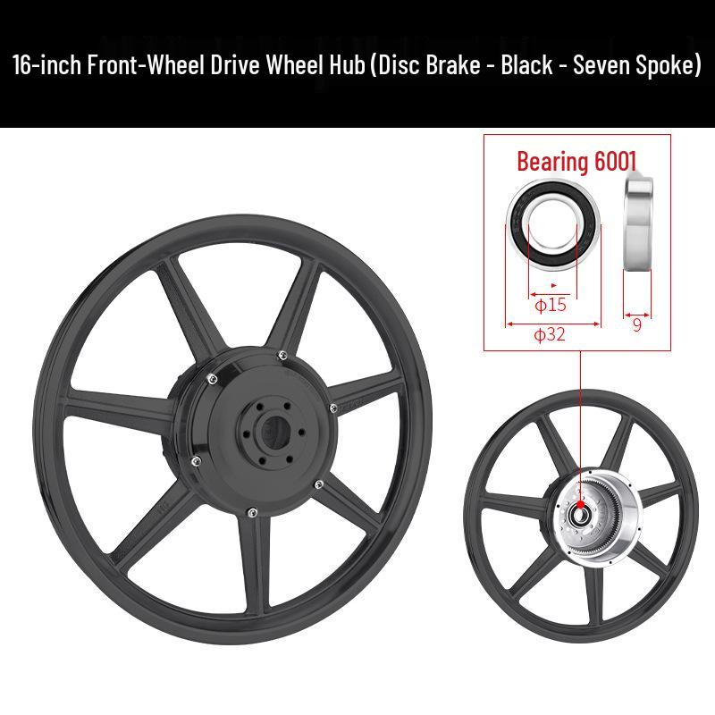 Electric Bicycle Wheel Hub Motor with 12/14/16-inch Aluminum Alloy Disc Brake, Folding Front and Rear Drive