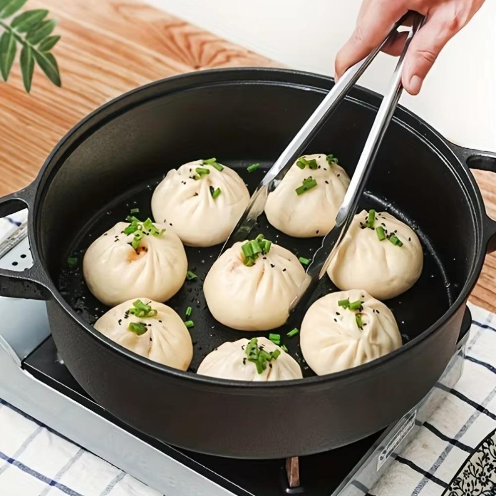 Non-Stick Cast Iron Skillet Flat Bottomed Wok Durable Stir-fry Pan  Induction Cooker