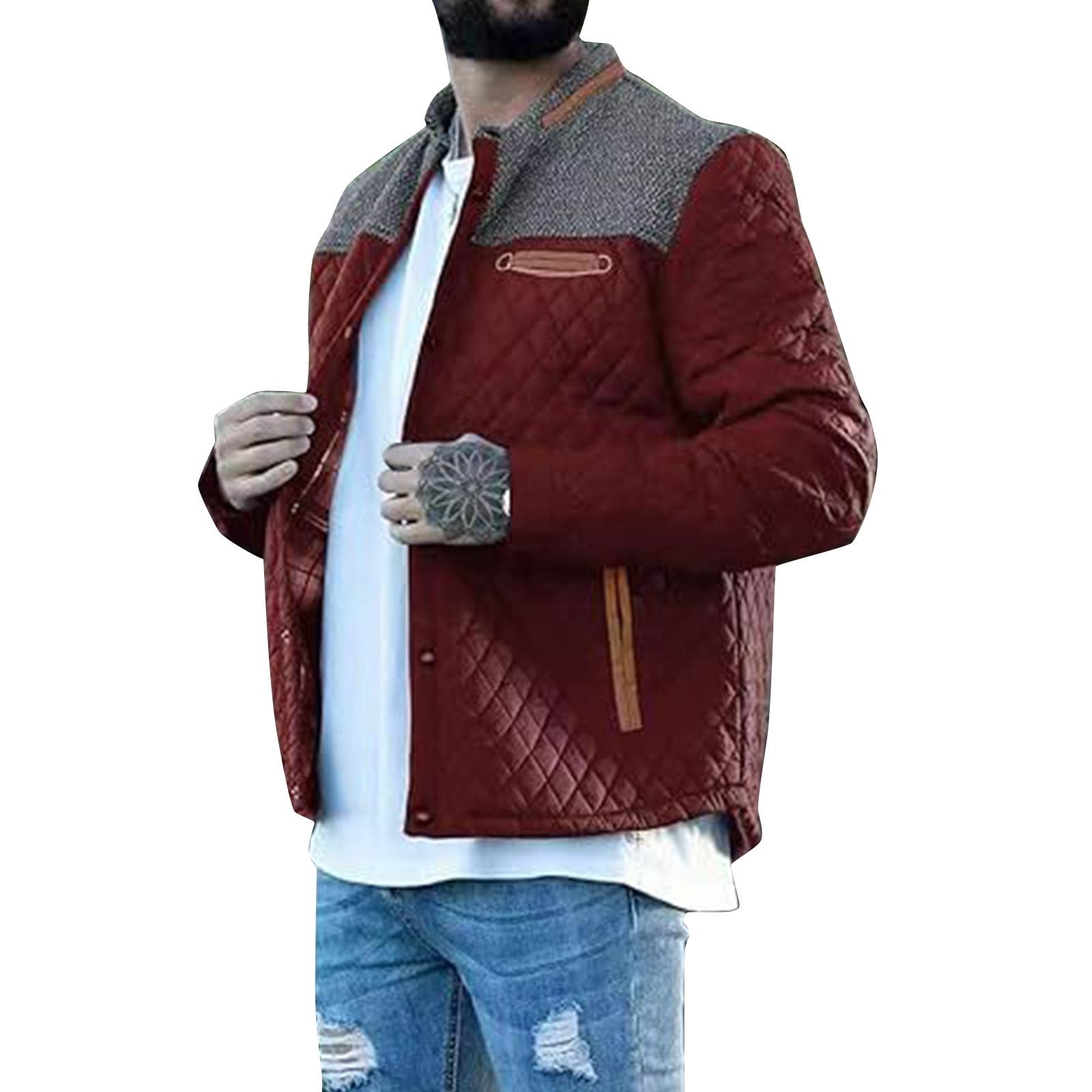 

Мужская повседневная уличная спортивная ветрозащитная куртка с карманами, утепленная куртка XL винный