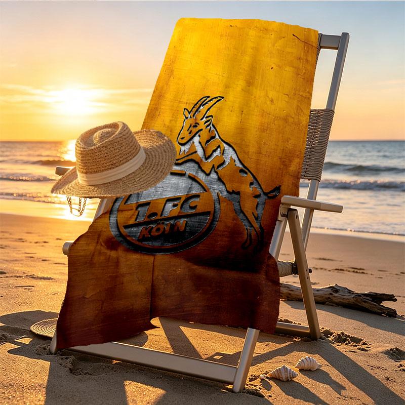 FC Koln Print Beach Towel Design, Soft, Lightweight. for Home Bathroom, Spa, Pool, Yoga, Surfing, Camping, Gift for Family, Friend