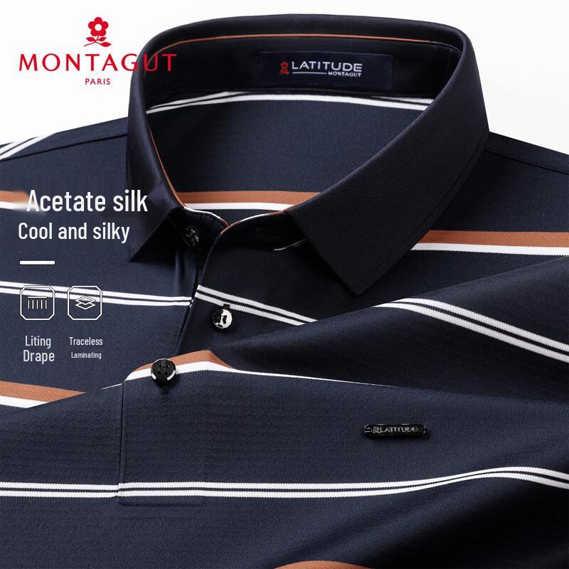 Montagut Men s Acetate Silk Blend Polo Shirt L