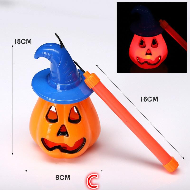Halloween Leuchtende Kürbislaterne Kinder Handgehaltene Kürbislaterne Spielzeug mit Ton Halloween D