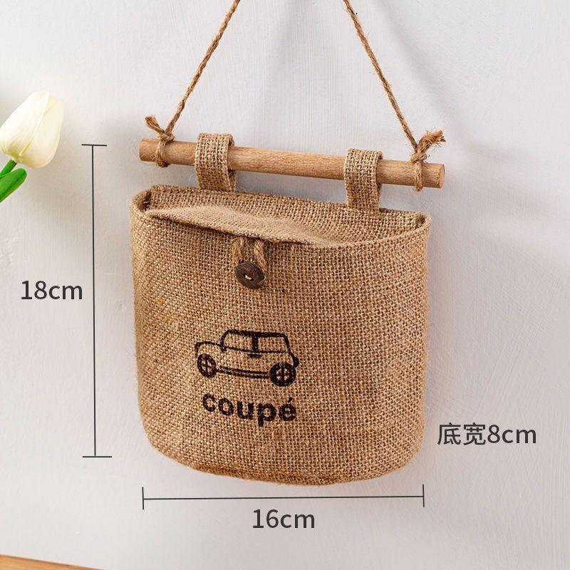 Джутовый настенный мешок для хранения органайзер с крышкой кухонные мелочи водонепроницаемый карман для ключей для украшения дома своими руками 3929₽