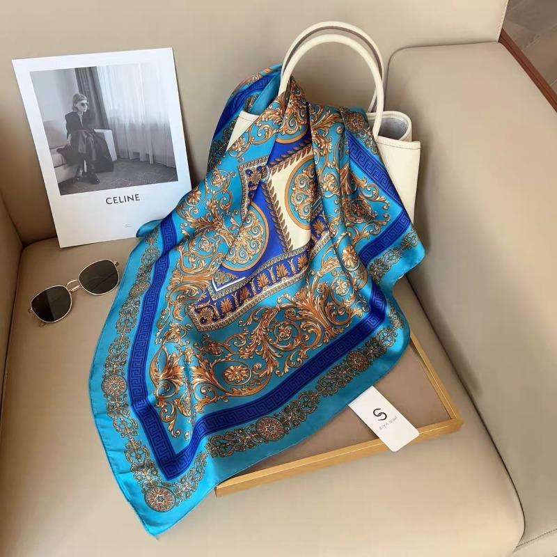 70 silk scarf square scarf high sense fashion versatile professional simulation silk small scarf versatile printed women's silk scarf