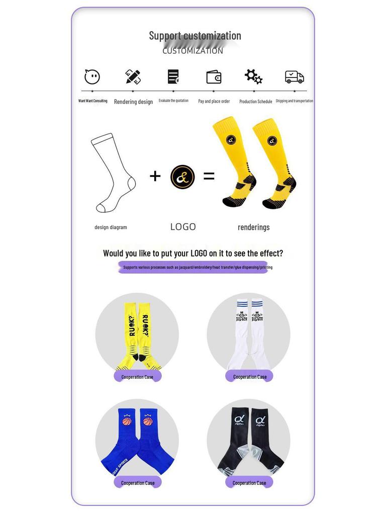 Calzettoni da Calcio Traspiranti Al Ginocchio con Protezione Tibiale, Design Senza Piedi per Adulti e Bambini