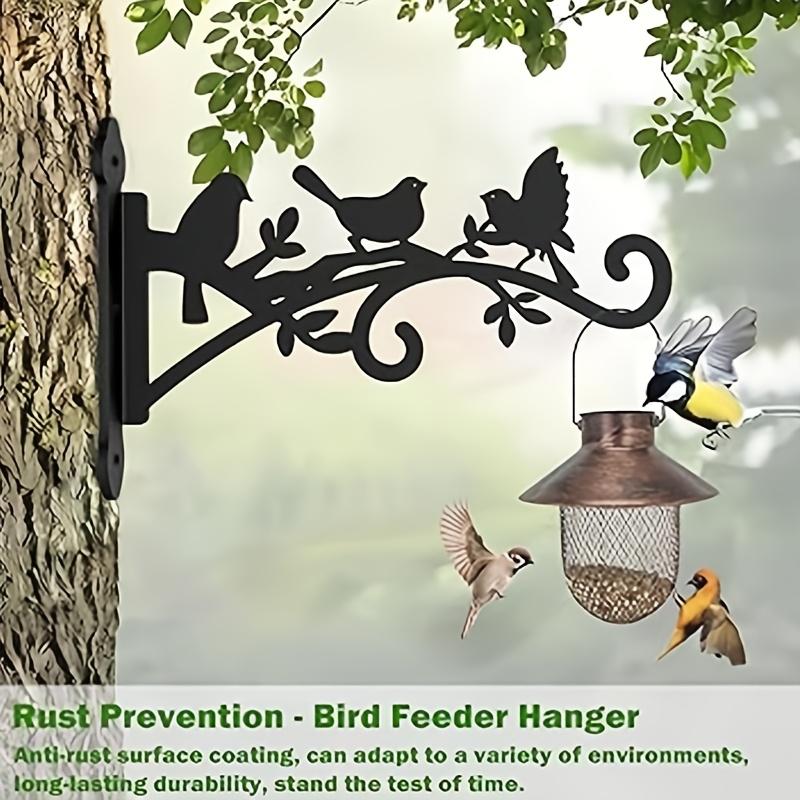 Wall-Mounted Plant Hanger with Bird & Leaf Design - Heavy-Duty, Easy-to-Install Hook for Outdoor Flower Baskets