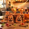 School Party Supplies 5Pcs Halloween Burlap Drawstring Bags, Candy Treat Pouch for Favor, Rustic Favors Goodie Trick or Reusable Gift Packaging Fabric