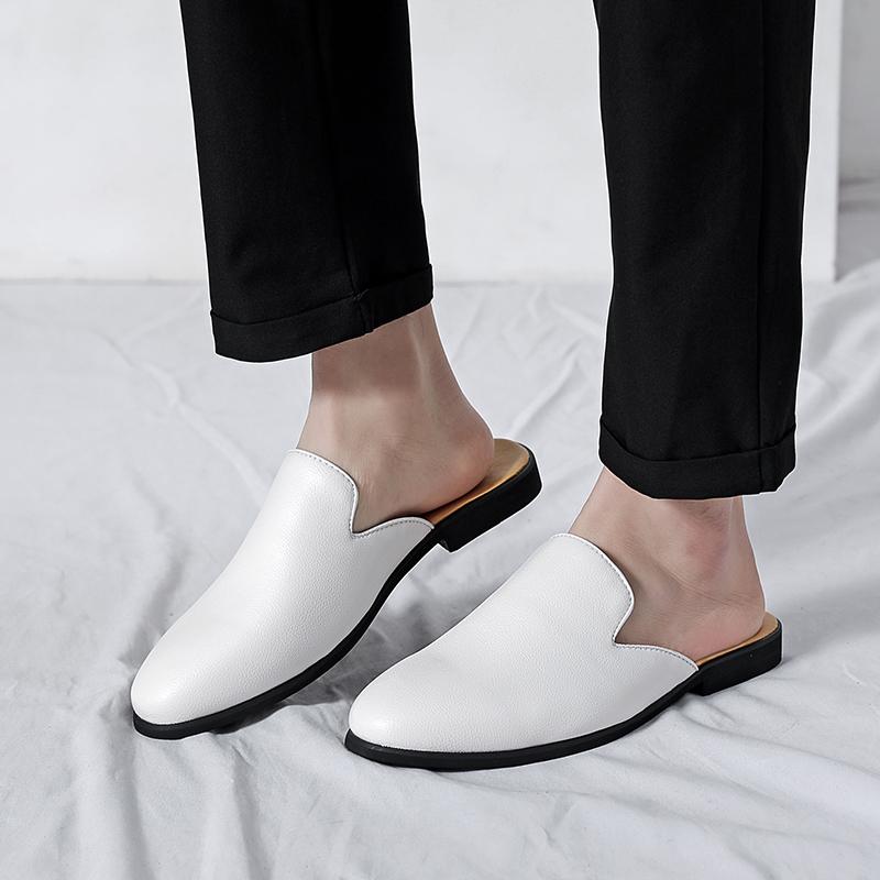 Hvite Herre Halvsko For Menn Sko Mules Fritidssko Designer Sko Mote Loafers Luksus Svarte Tøfler 2024