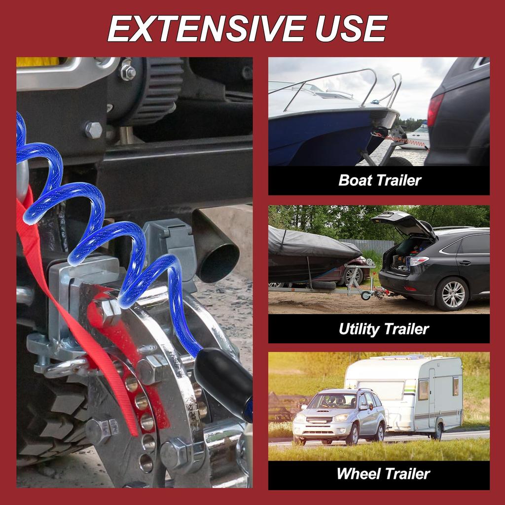 PATIKIL 5ft Brake Release Trailer Cable Trailer Brake Release Cable Safety Cable Strap Spring