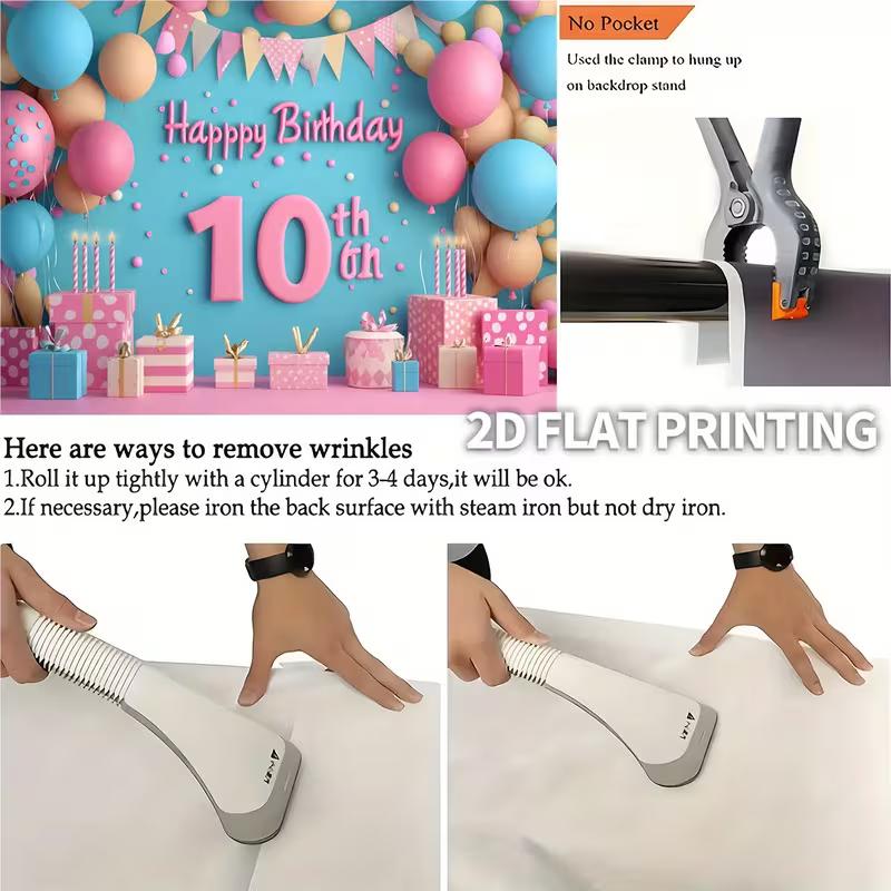 2D 8th Birthday Party Backdrop Diamond Crown Cake Gift Design