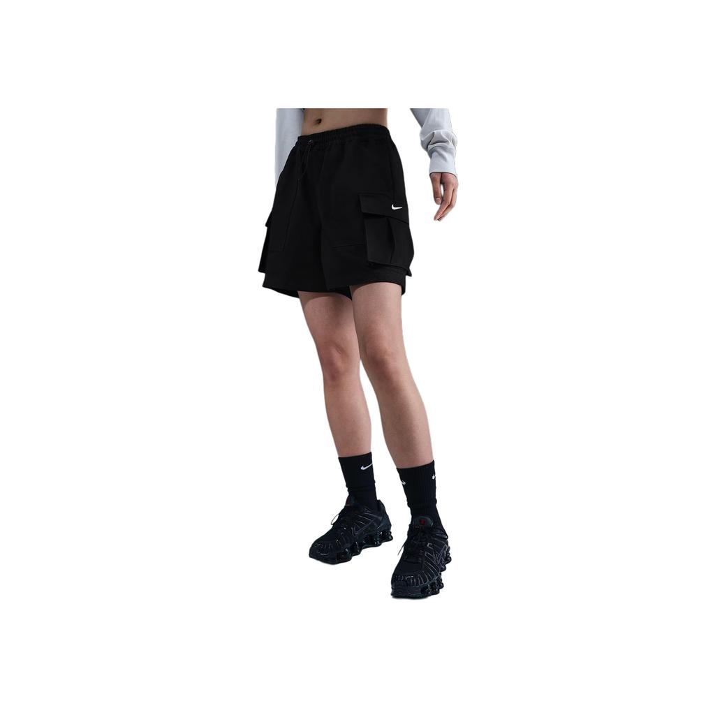 Nike Solid Color Loose Fit Cargo Shorts Women shorts Black HV2619-010