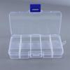 Transparent Square Detachable Plastic Fishing Box 10 Compartments Fishing Tackle Box Storage Box