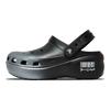 Crocs Classic Platform Clog EVA Future Chip Fashionable and Versatile Hole Shoes Unisex Silver Black