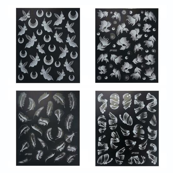 Transfer Decals Long Lasting Makeup Tools White Butterfly Moon Shape Nail Art Sticker for Professional Use