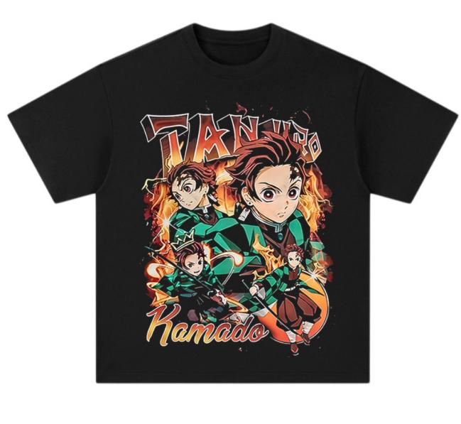 

2025 Стильная мужская и женская аниме-периферия Demon Slayer с принтом Тандзиро Незуко, футболка с коротким рукавом, аниме-одежда, футболки 4XL